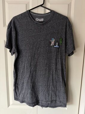 Retrofit Heather Gray Short Sleeve Tee with Space Patch